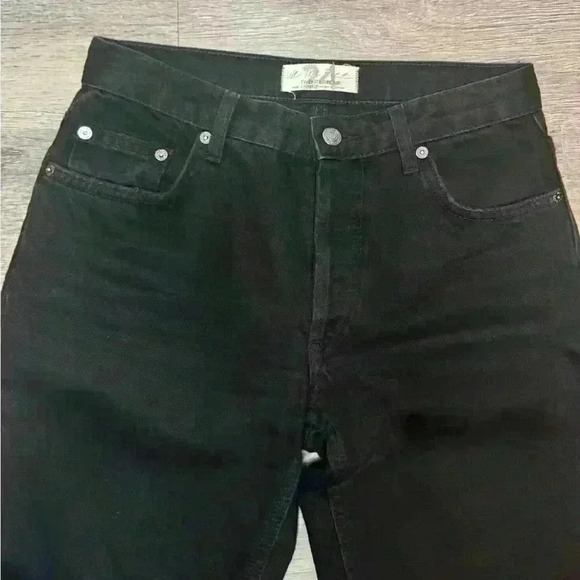 Free People Maggie Mid-Rise Distressed Straight-Leg Jeans Black Soldout - Picture 7 of 11